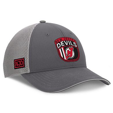 Men's Fanatics Gray New Jersey Devils Authentic Pro Home Ice Trucker Adjustable Hat