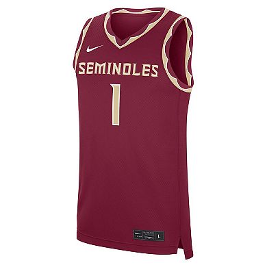 Men's Nike #1 Garnet Florida State Seminoles Road Replica Jersey