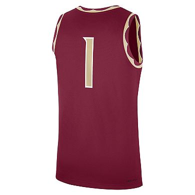 Men's Nike #1 Garnet Florida State Seminoles Road Replica Jersey