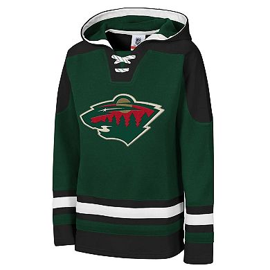 Youth Green Minnesota Wild Ageless Must Have Home V-Neck Pullover Hoodie