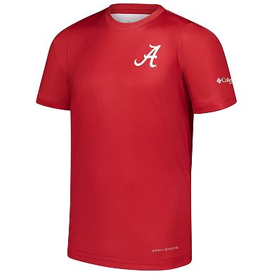 Youth Columbia Crimson Alabama Crimson Tide Terminal Tackle Omni-Shade T-Shirt