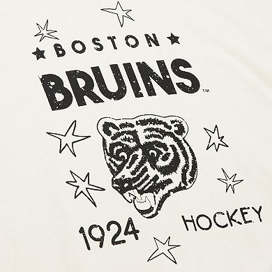 Women's Mitchell & Ness Cream Boston Bruins Logo 3.0 Pullover Sweatshirt