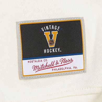 Women's Mitchell & Ness Cream Boston Bruins Logo 3.0 Pullover Sweatshirt