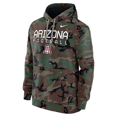 Men's Nike Camo Arizona Wildcats 2024 Military Appreciation Club Fleece Pullover Hoodie