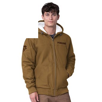 Men's G-III Sports by Carl Banks Tan Pittsburgh Penguins Build Up Full-Zip Hoodie Jacket