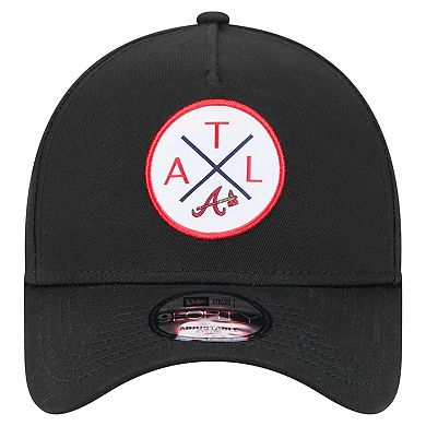 Men's New Era Black Atlanta Braves 9FORTY A-Frame Adjustable Hat