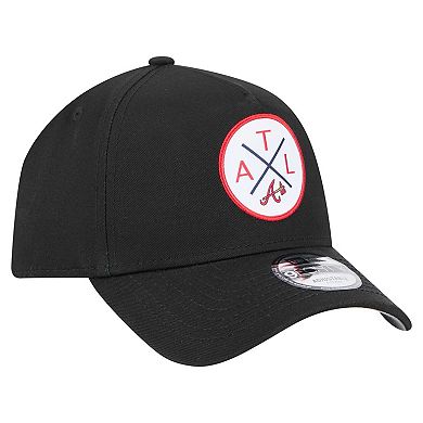Men's New Era Black Atlanta Braves 9FORTY A-Frame Adjustable Hat