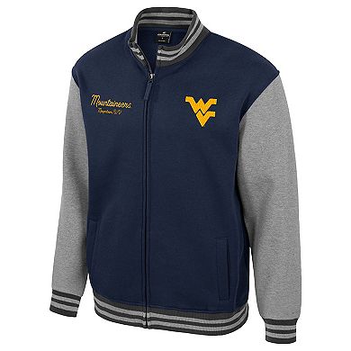Men's Colosseum Navy West Virginia Mountaineers Ambi-Turner Full-Zip Varsity Jacket