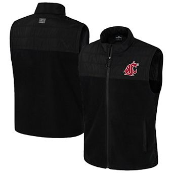 Men's Colosseum Black Washington State Cougars Block The Sun Full-Zip Vest
