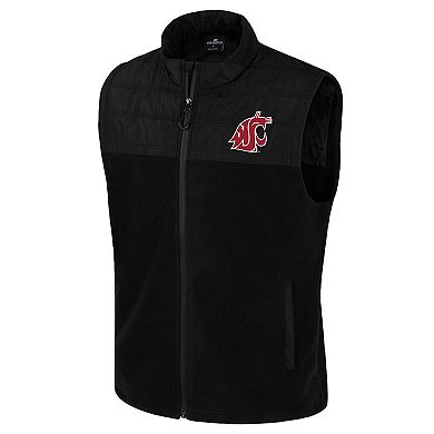 Men's Colosseum Black Washington State Cougars Block The Sun Full-Zip Vest