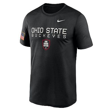 Men's Nike Black Ohio State Buckeyes 2024 Military Appreciation Legend Performance T-Shirt