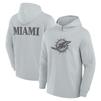 Men's Fanatics Gray Miami Dolphins Elements Blaze Tri-Blend Long Sleeve Hoodie T-Shirt