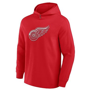 Men's Fanatics Red Detroit Red Wings Elements Blaze Tri-Blend Long Sleeve Hoodie T-Shirt