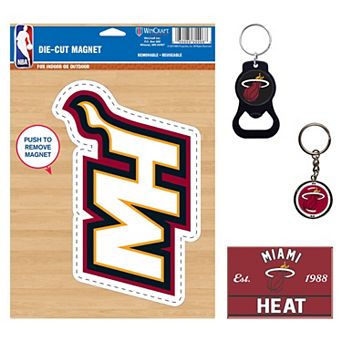 WinCraft Miami Heat 4-Pack Key Rings and Magnets Set
