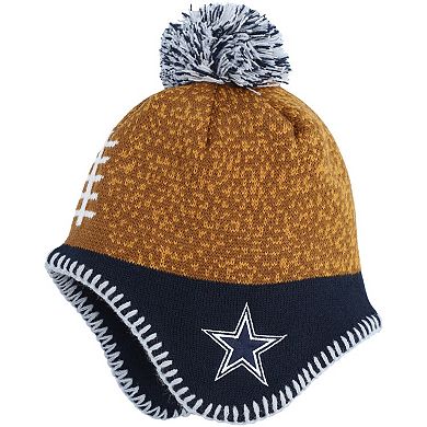Preschool Brown Dallas Cowboys Football Head Knit Hat with Pom