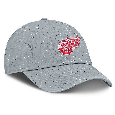 Women's Fanatics Gray Detroit Red Wings Heritage Snow Day Speckle Adjustable Hat