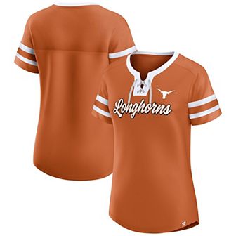 Women's Fanatics Texas Orange Texas Longhorns Iconic Athena Lace-Up T-Shirt