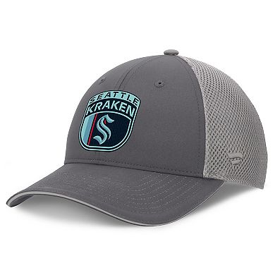 Men's Fanatics Gray Seattle Kraken Authentic Pro Home Ice Trucker Adjustable Hat