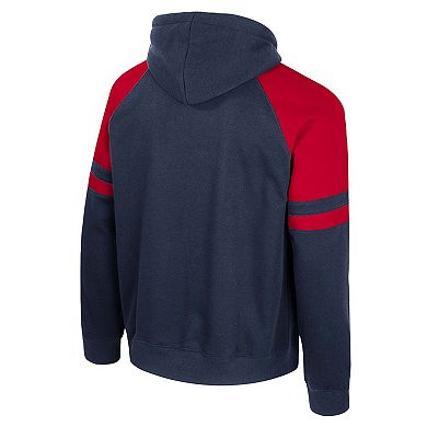 Men's Colosseum Navy Ole Miss Rebels Todd Raglan Pullover Hoodie
