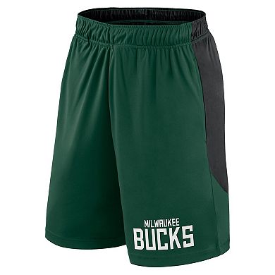 Men's Logo Athletic Hunter Green Milwaukee Bucks Launch Performance Shorts