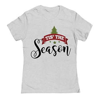 Junior's Christmas Tis Season Graphic Tee
