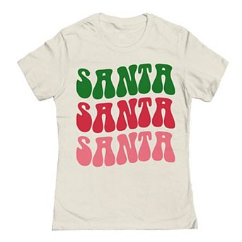 Junior's Christmas Tree Santa Santa Graphic Tee