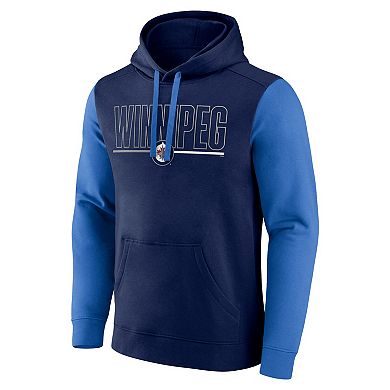 Men's Navy Winnipeg Jets Deliver Fleece Pullover Hoodie