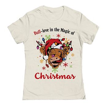Junior's Magic Christmas Cow Graphic Tee