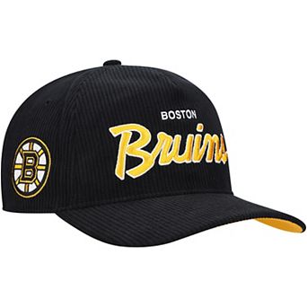 Men's '47 Black Boston Bruins Crosstown Corduroy Hitch Adjustable Hat