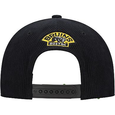 Men's '47 Black Boston Bruins Crosstown Corduroy Hitch Adjustable Hat