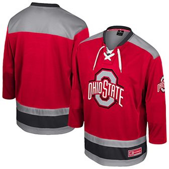 Men's Colosseum Scarlet Ohio State Buckeyes Athletic Machine Fashion Hockey Jersey