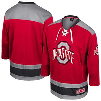 Men's Colosseum Scarlet Ohio State Buckeyes Athletic Machine Fashion Hockey Jersey