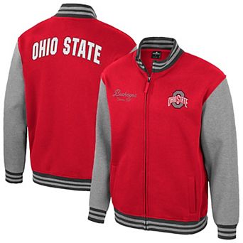 Men's Colosseum Scarlet Ohio State Buckeyes Ambi-Turner Full-Zip Varsity Jacket