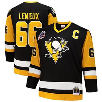 Men's Mitchell & Ness Mario Lemieux Black Pittsburgh Penguins Big & Tall 1992/93 Blue Line 2.0 Player Jersey