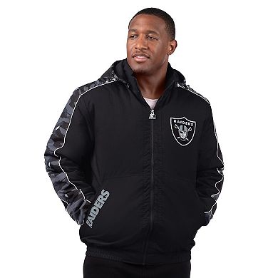 Men's Starter Black Las Vegas Raiders Thursday Night Gridiron Full-Zip Jacket