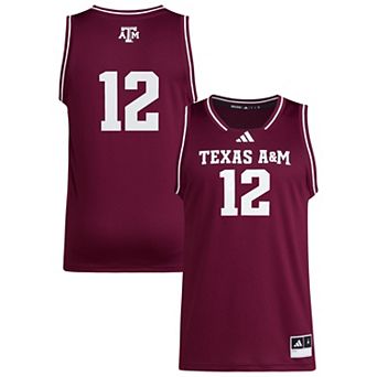 Men's adidas #12 Maroon Texas A&M Aggies Replica Swingman Jersey