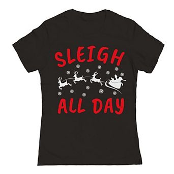 Junior's Christmas Sleigh All Day Graphic Tee