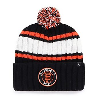 Men's '47 Black San Francisco Giants Plateau Cuffed Knit Hat with Pom