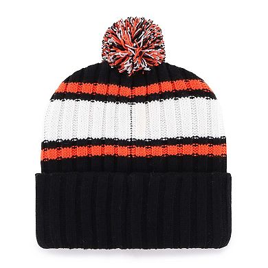 Men's '47 Black San Francisco Giants Plateau Cuffed Knit Hat with Pom
