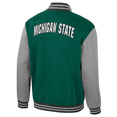 Men's Colosseum Green Michigan State Spartans Ambi-Turner Full-Zip Varsity Jacket