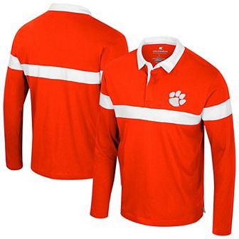 Men's Colosseum Orange Clemson Tigers Too Cool For School Long Sleeve Polo