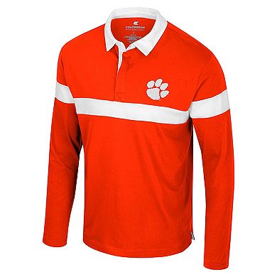 Men's Colosseum Orange Clemson Tigers Too Cool For School Long Sleeve Polo