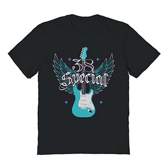 Men's 38 Special Teal Winged Guitar Graphic Tee