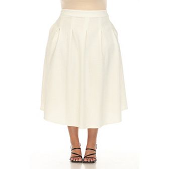 Plus Size Flared Tweed Skirt