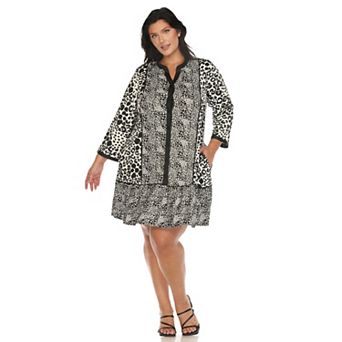 Plus Size Leopard Print Shift Dress