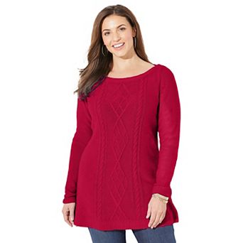 Catherines Women's Plus Size Cashmiracle Cable Sweater