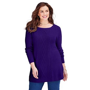 Catherines Women's Plus Size Cashmiracle Cable Sweater