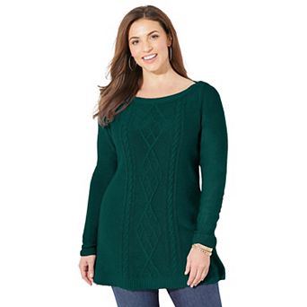 Catherines Women's Plus Size Cashmiracle Cable Sweater