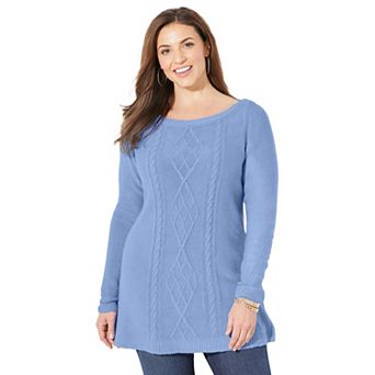 Catherines Women's Plus Size Cashmiracle Cable Sweater