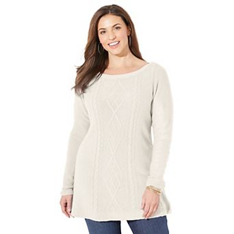 Catherines Women's Plus Size Cashmiracle Cable Sweater